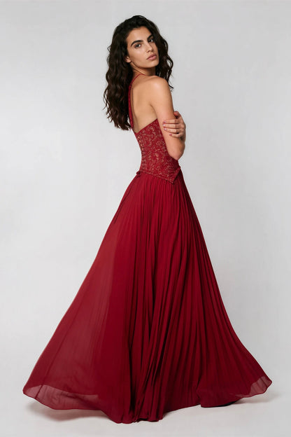 Aurore | Corset Bodice Lace-Up Maxi Gown