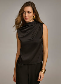 Adele | Women's Mock Neck Draped Top