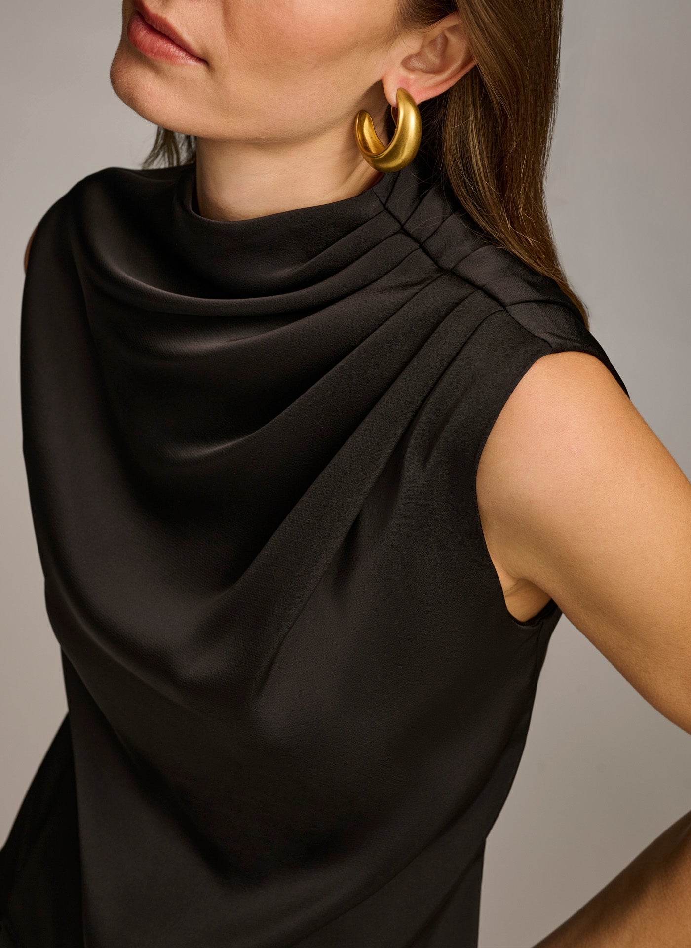 Adele | Women's Mock Neck Draped Top