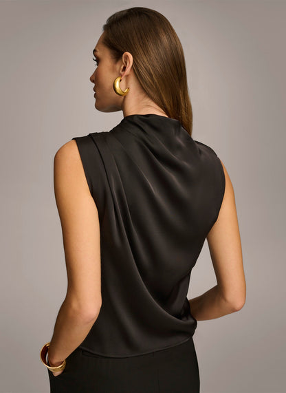 Adele | Women's Mock Neck Draped Top