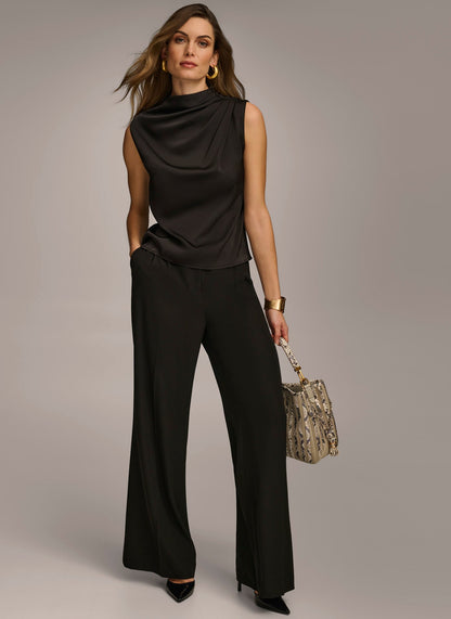 Adele | Women's Mock Neck Draped Top