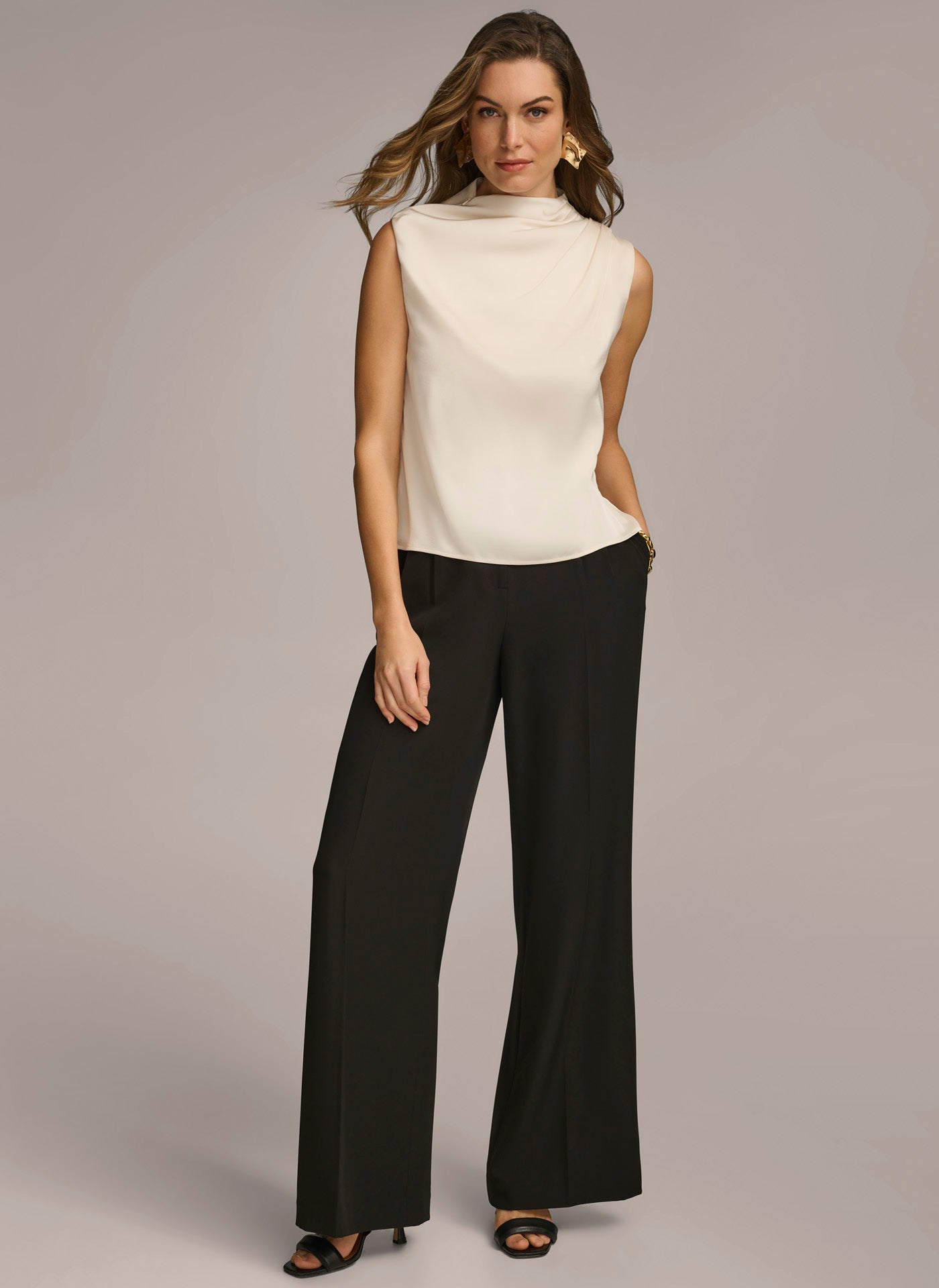 Adele | Women's Mock Neck Draped Top