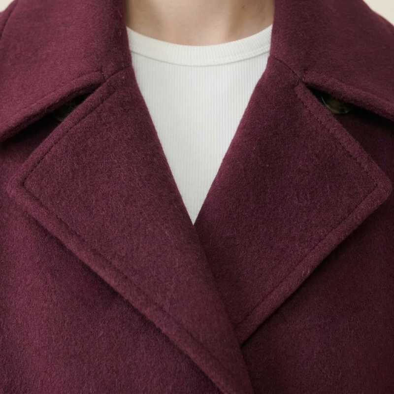 Brigitte | Double-Breasted Short Wool Coat