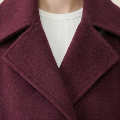 Brigitte | Double-Breasted Short Wool Coat