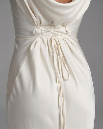 Isabeau | Long Sleeve Satin Maxi Evening Gown