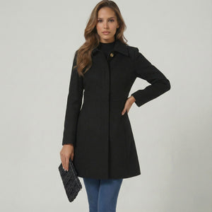 Emmara | Elegant A-Line Coat Button Closure