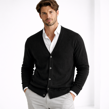Valerio | Classic V-Neck Knit Cardigan with Button Closure