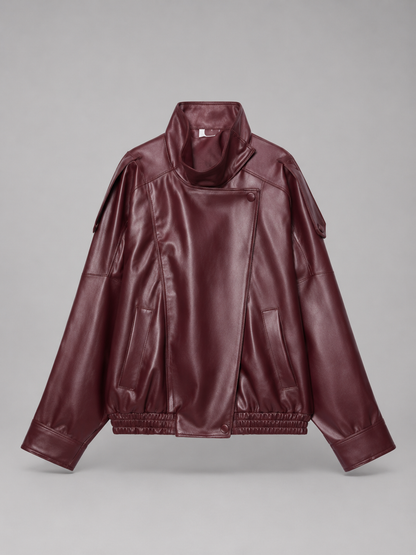 Reine | Women's Faux Leather Bomber Jacket