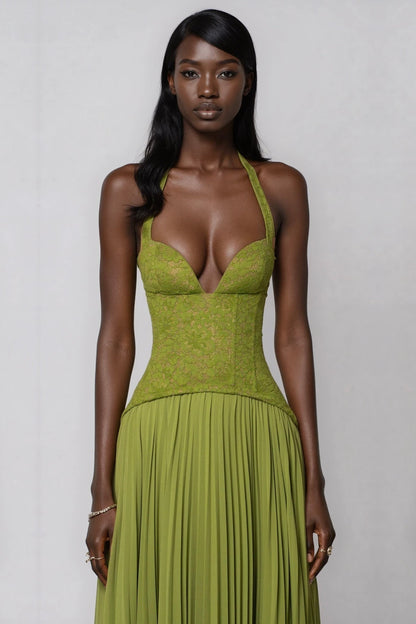 Aurore | Corset Bodice Lace-Up Maxi Gown