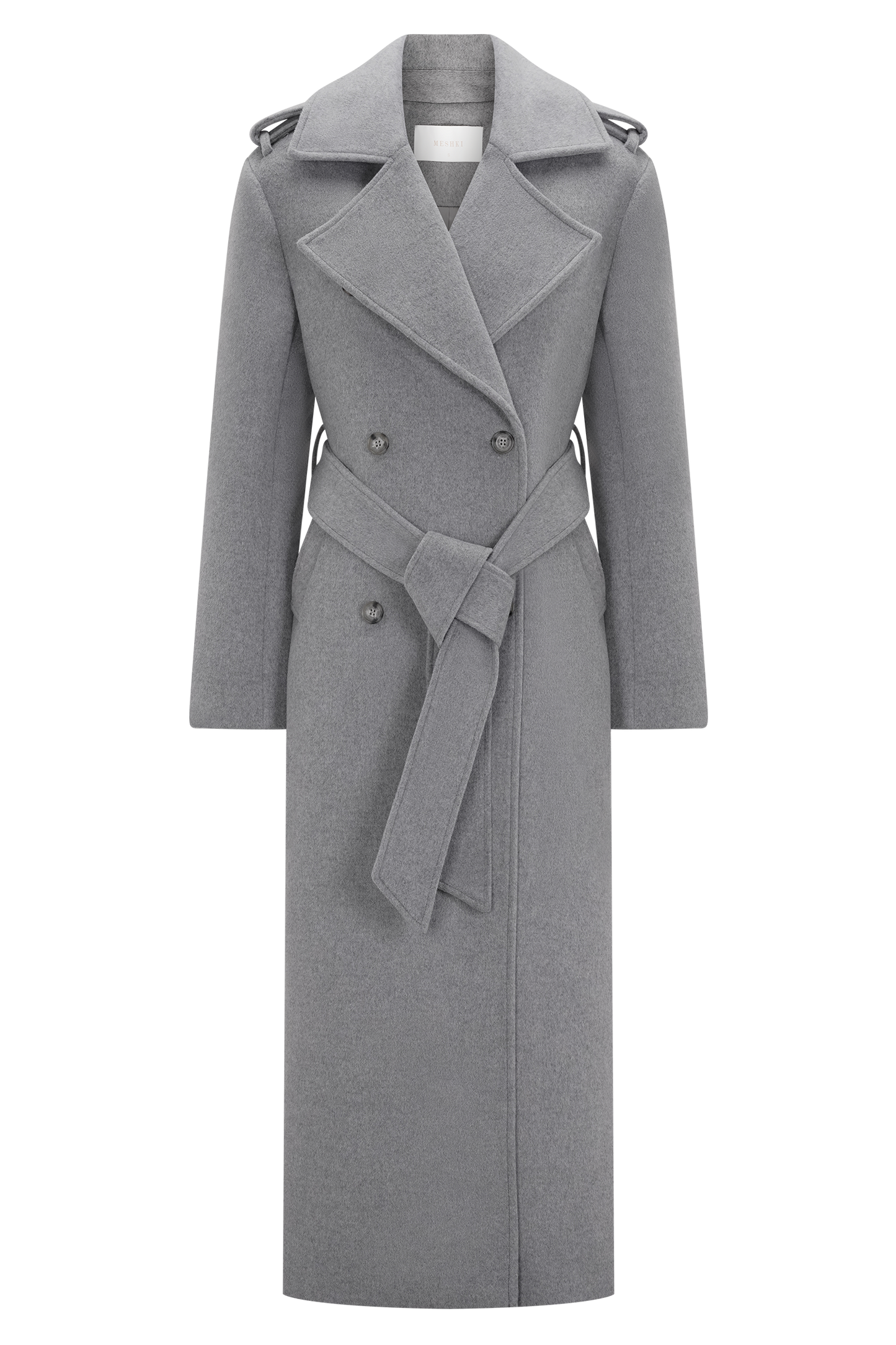 Claudine | Long Double-Breasted Wool Trench Coat