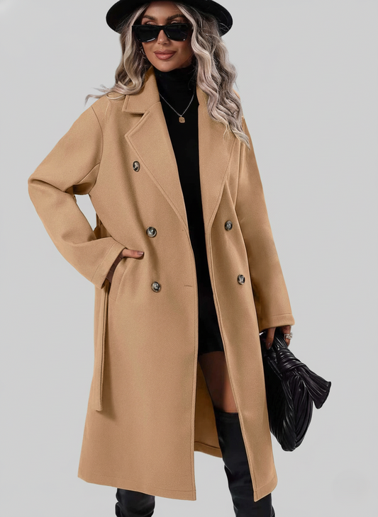 Rosine | A-Line Double-Breasted Trench Coat