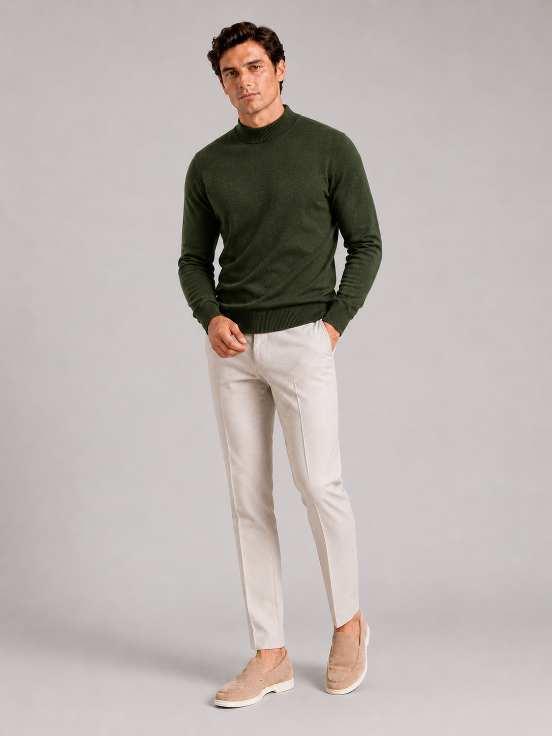 Henri | Slim Fit Mock Neck Knit Sweater