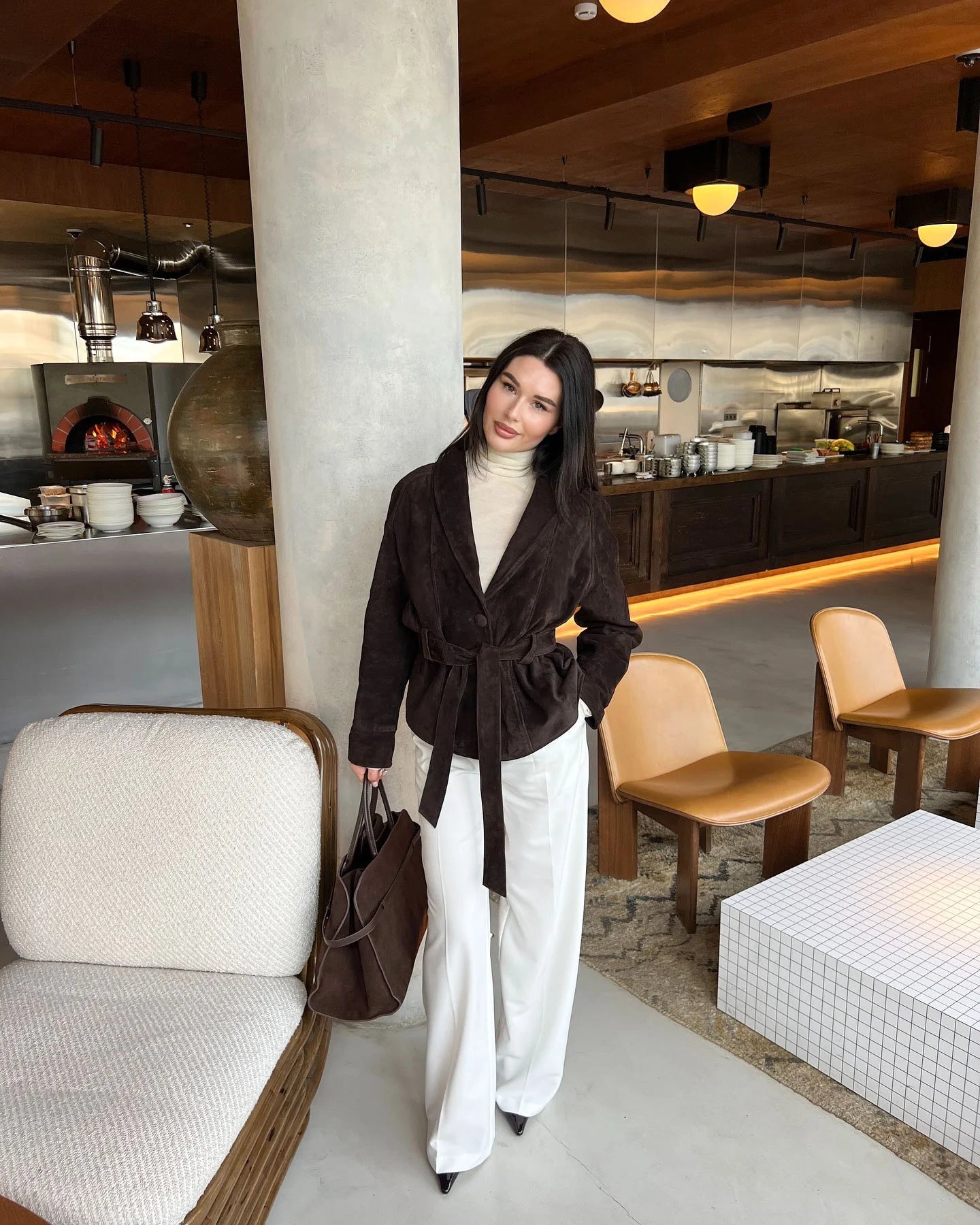 Edmonde | Belted Suede Peplum Jacket