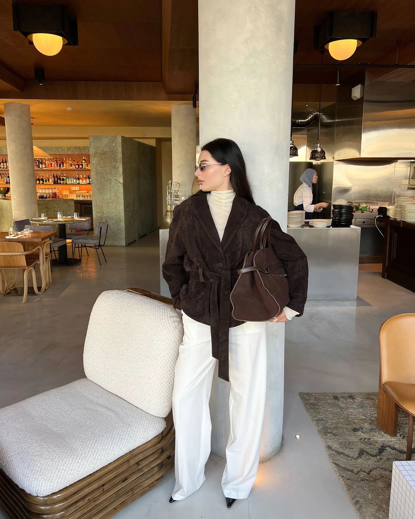 Edmonde | Belted Suede Peplum Jacket