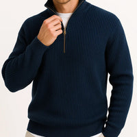 Ravien | Textured Half Zip Knit Sweater