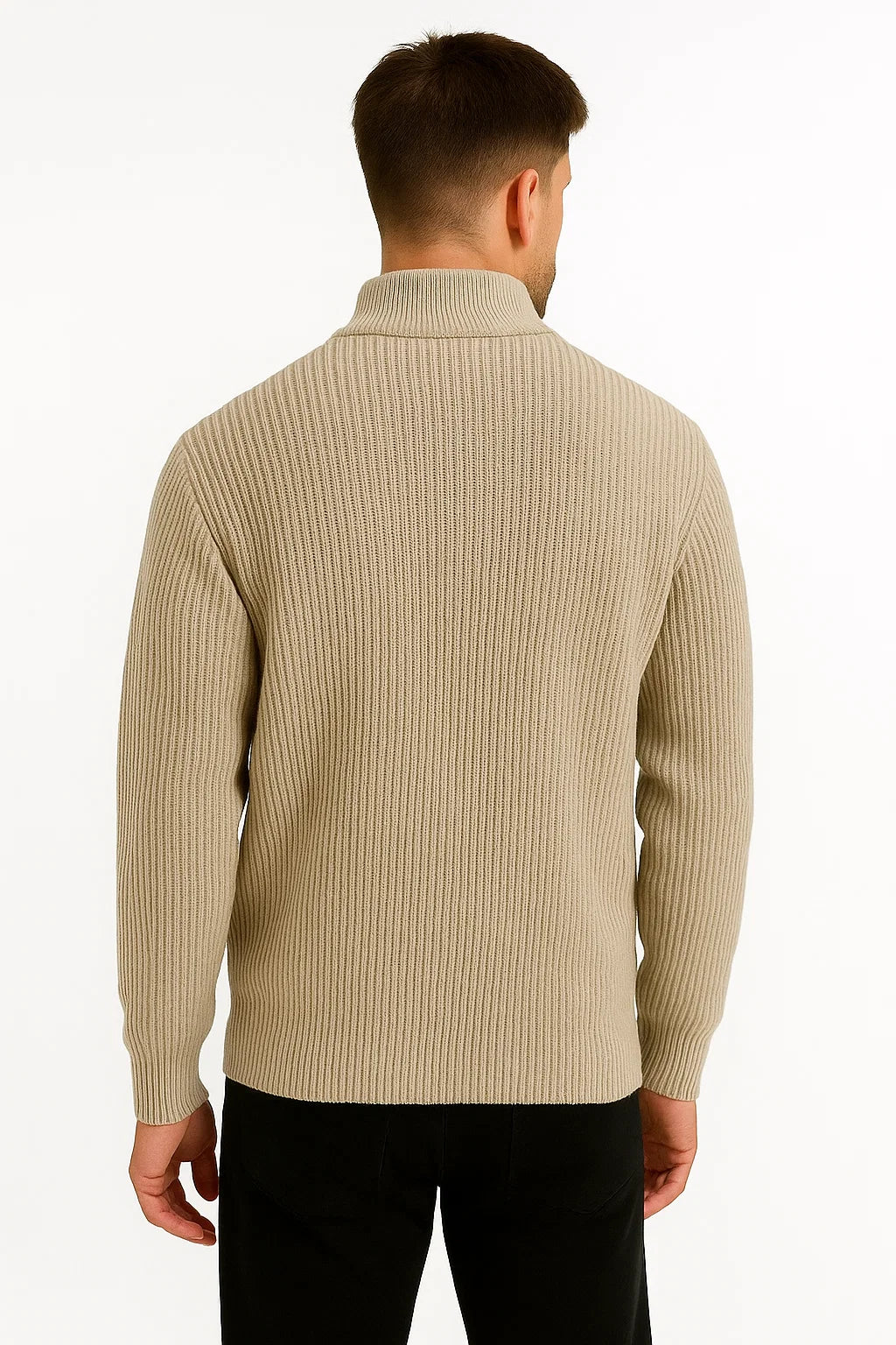 Ravien | Textured Half Zip Knit Sweater