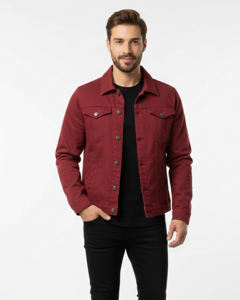Axel | Rugged Denim Jacket Buttoned Chest Pockets