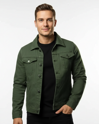 Axel | Rugged Denim Jacket Buttoned Chest Pockets