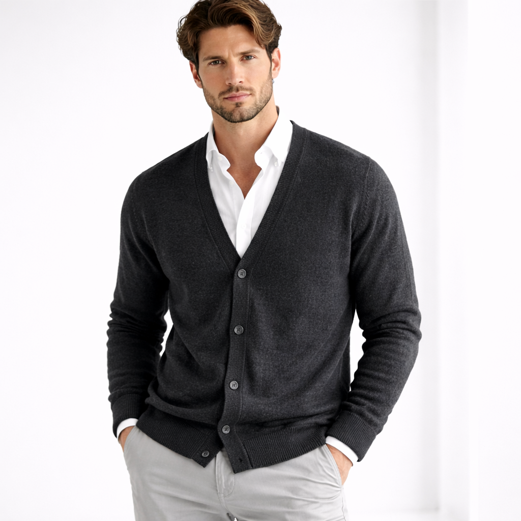 Valerio | Classic V-Neck Knit Cardigan with Button Closure