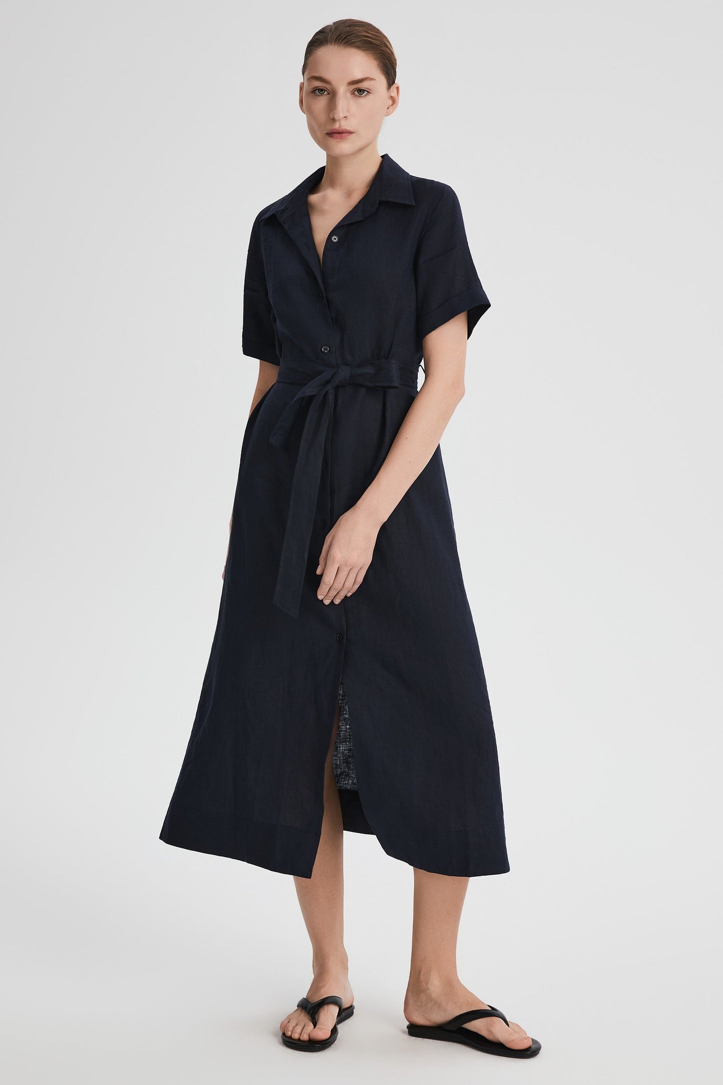 Brigitte | Classic Linen Maxi Dress