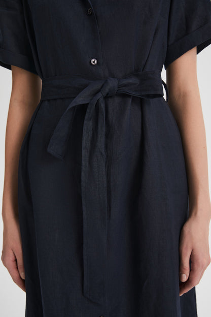 Brigitte | Classic Linen Maxi Dress