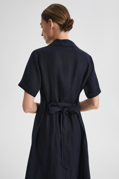 Brigitte | Classic Linen Maxi Dress