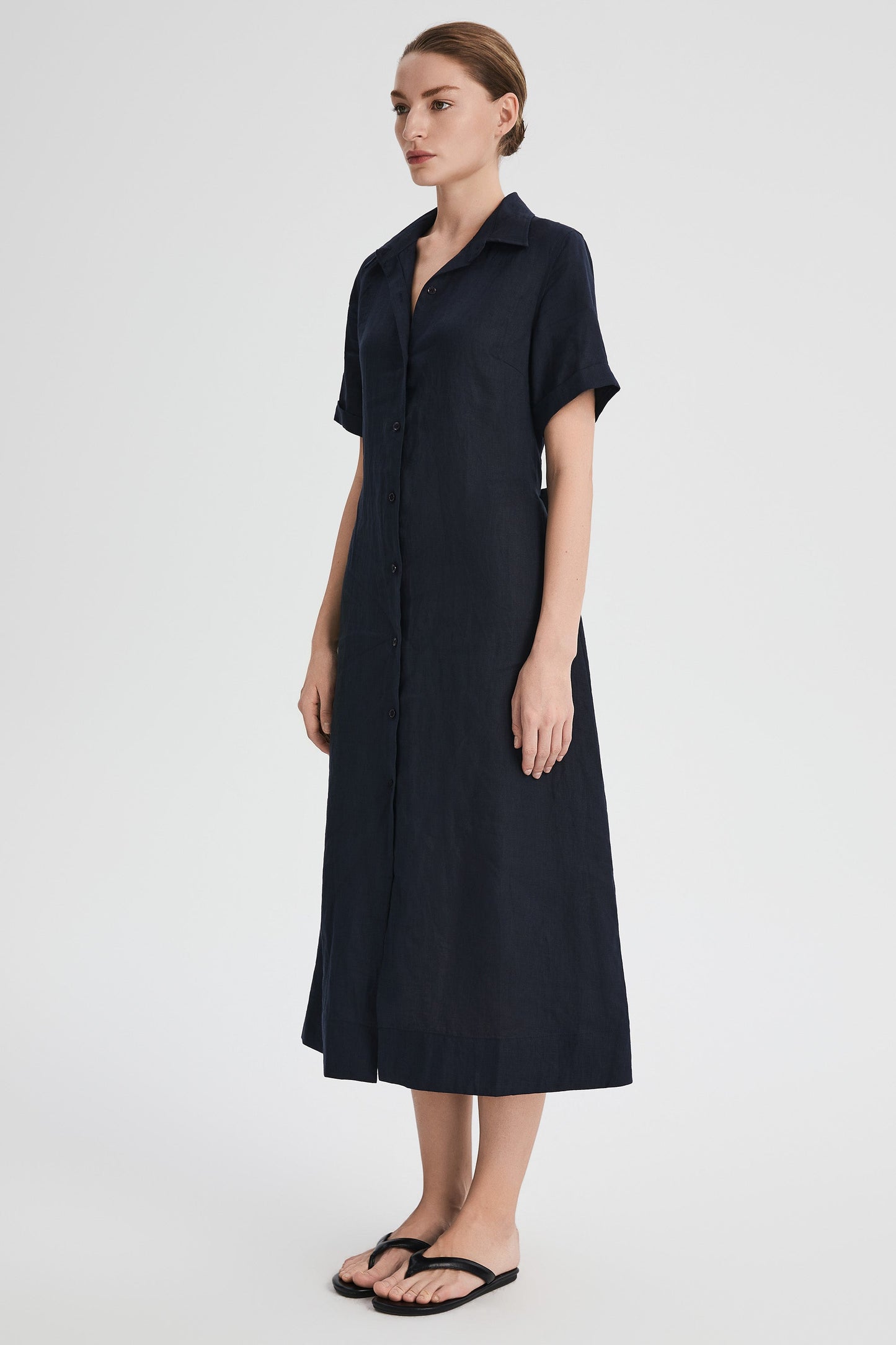 Brigitte | Classic Linen Maxi Dress