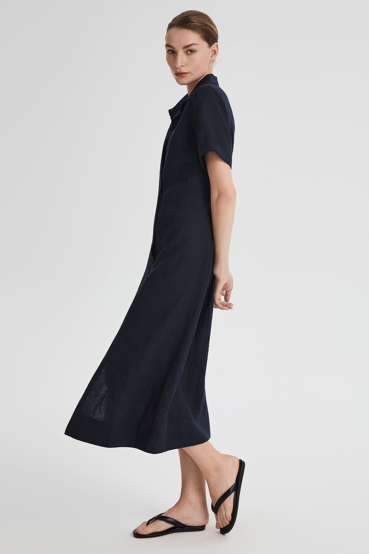 Brigitte | Classic Linen Maxi Dress