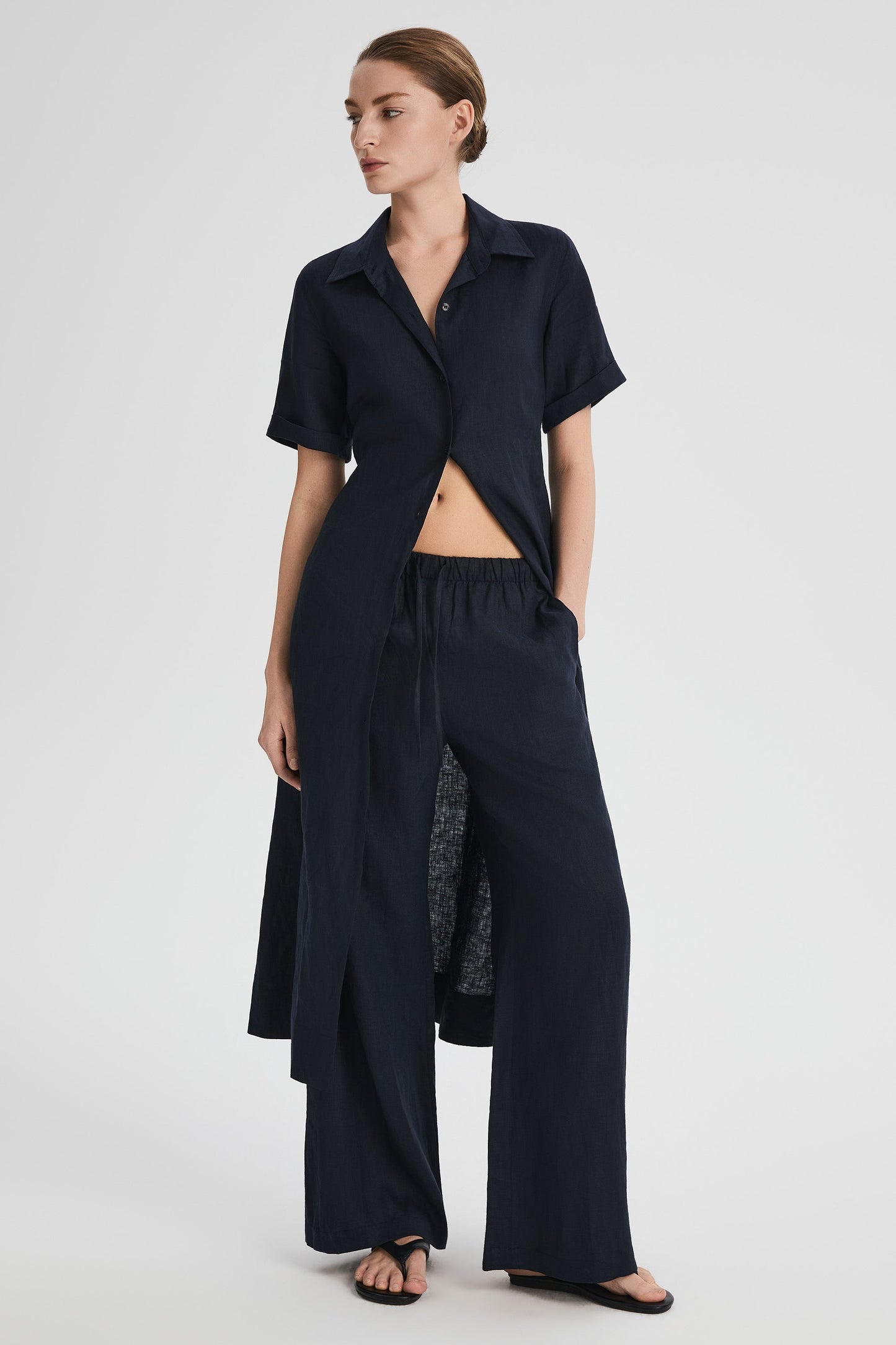 Brigitte | Classic Linen Maxi Dress