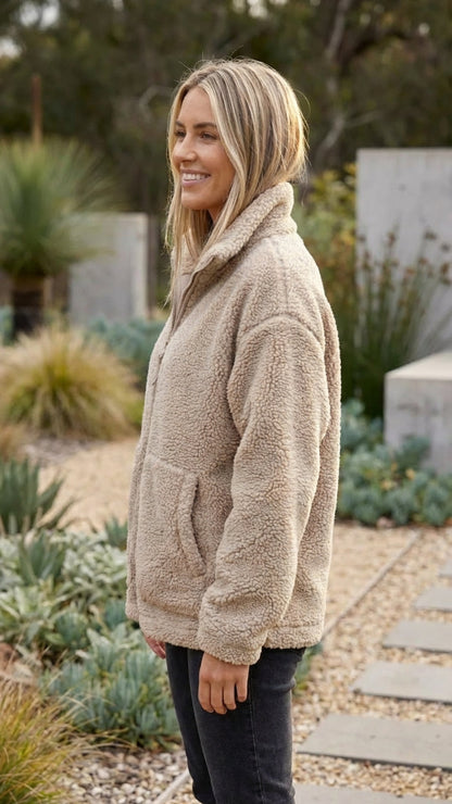 Elodie | Oversized Sherpa Teddy Jacket
