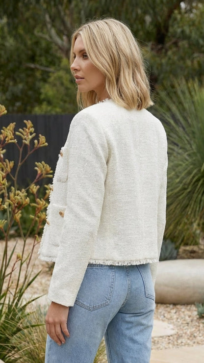 Selmira | Cropped Jacket Single Breasted with Pockets