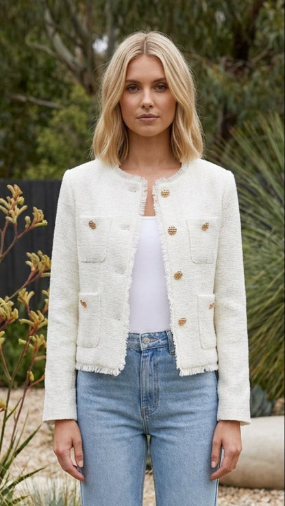 Selmira | Cropped Jacket Single Breasted with Pockets