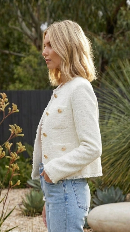 Selmira | Cropped Jacket Single Breasted with Pockets