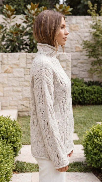 Calyra | Cable Knit Turtleneck Sweater