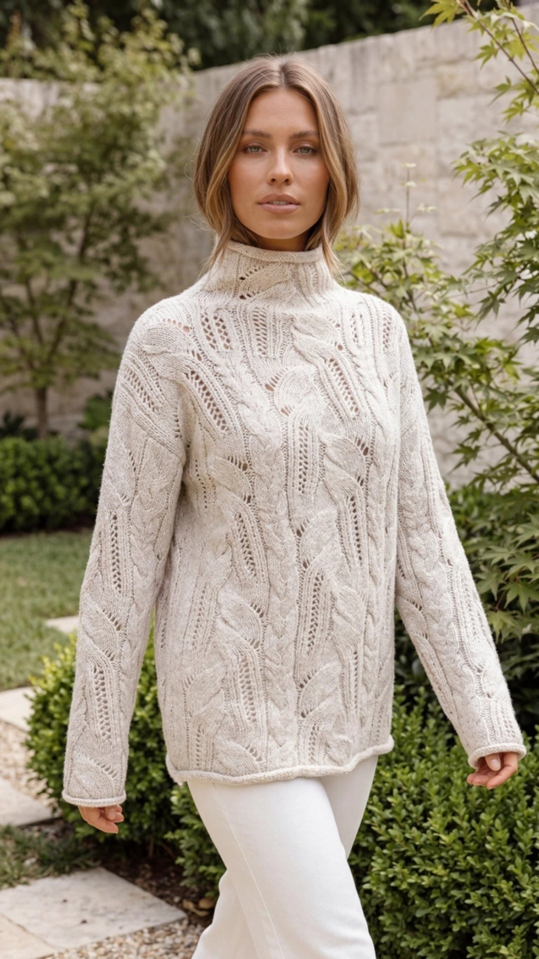 Calyra | Cable Knit Turtleneck Sweater
