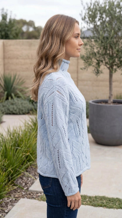 Calyra | Cable Knit Turtleneck Sweater