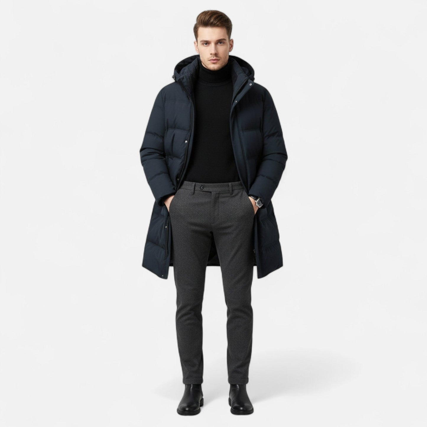 Mason | Men's Longline Hooded Puffer Coat