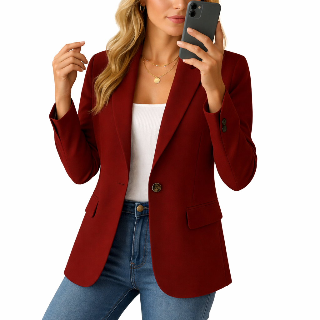 Elara | Elegant Tailored Blazer – Slim Fit Stretch