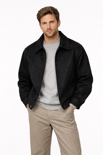 Ravello | Effortless Leather Bomber Jacket Zip