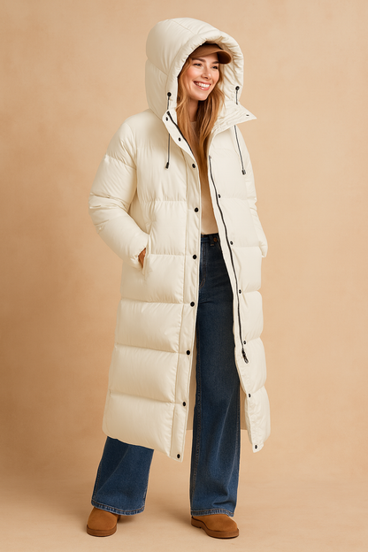 Zoya | Longline Hooded Quilted Puffer Jacket