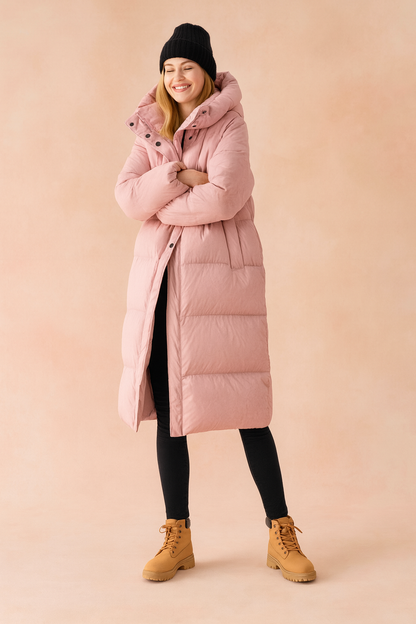 Zoya | Longline Hooded Quilted Puffer Jacket