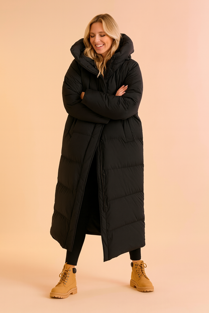Zoya | Longline Hooded Quilted Puffer Jacket