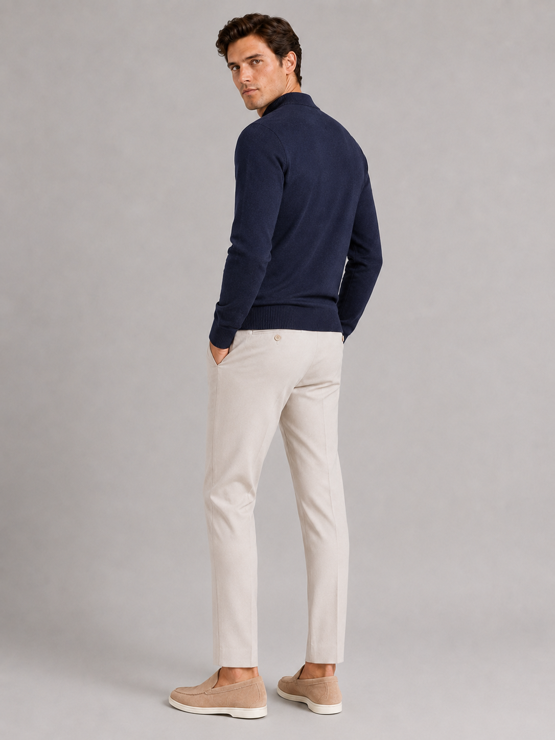 Henri | Slim Fit Mock Neck Knit Sweater