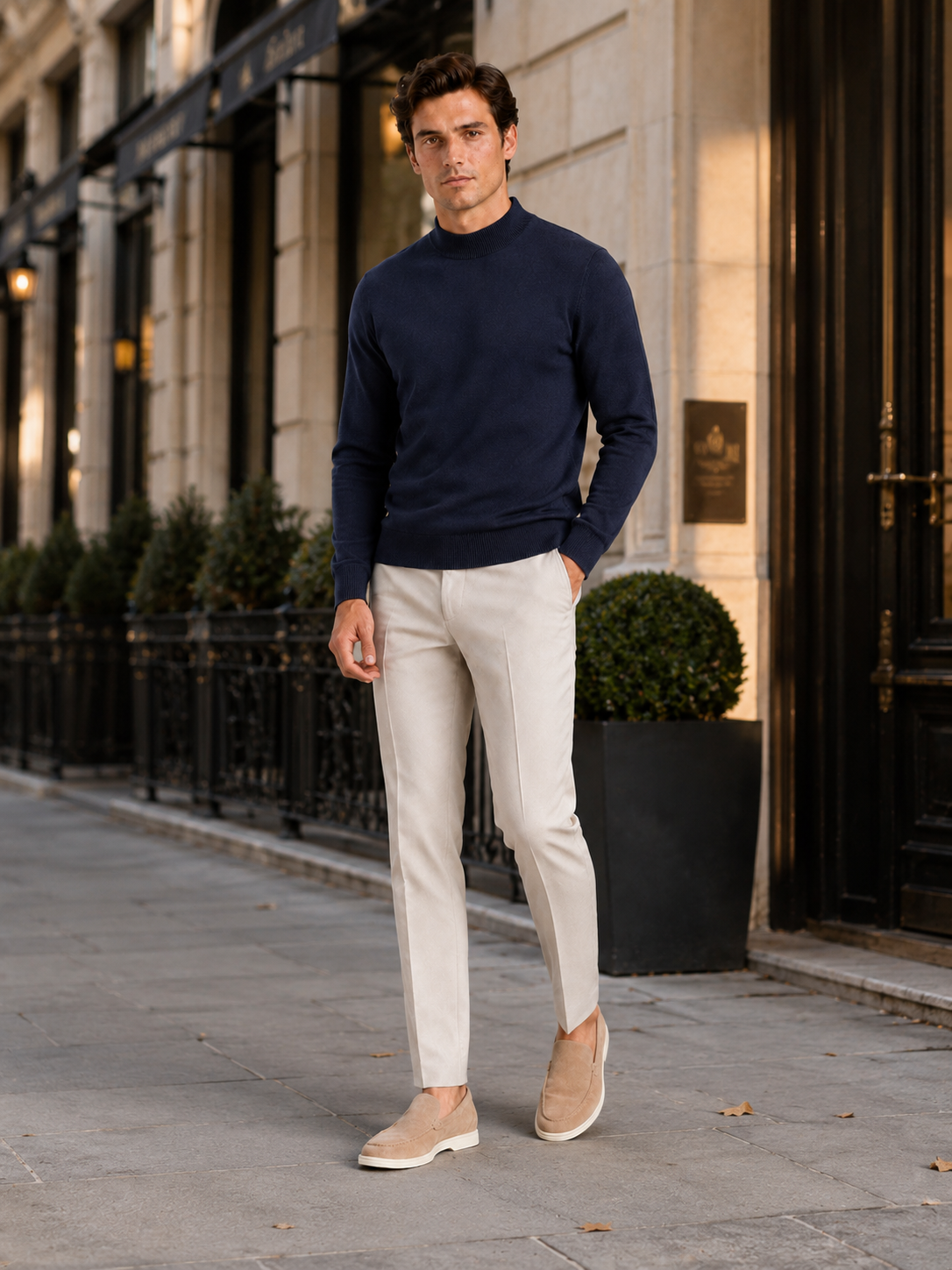 Henri | Slim Fit Mock Neck Knit Sweater