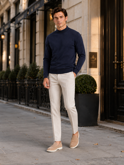 Henri | Slim Fit Mock Neck Knit Sweater