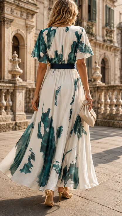 Delphine | Women's Printed Wrap Maxi Dress