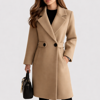 Aurellia | Notched Lapel Mid Length Coat