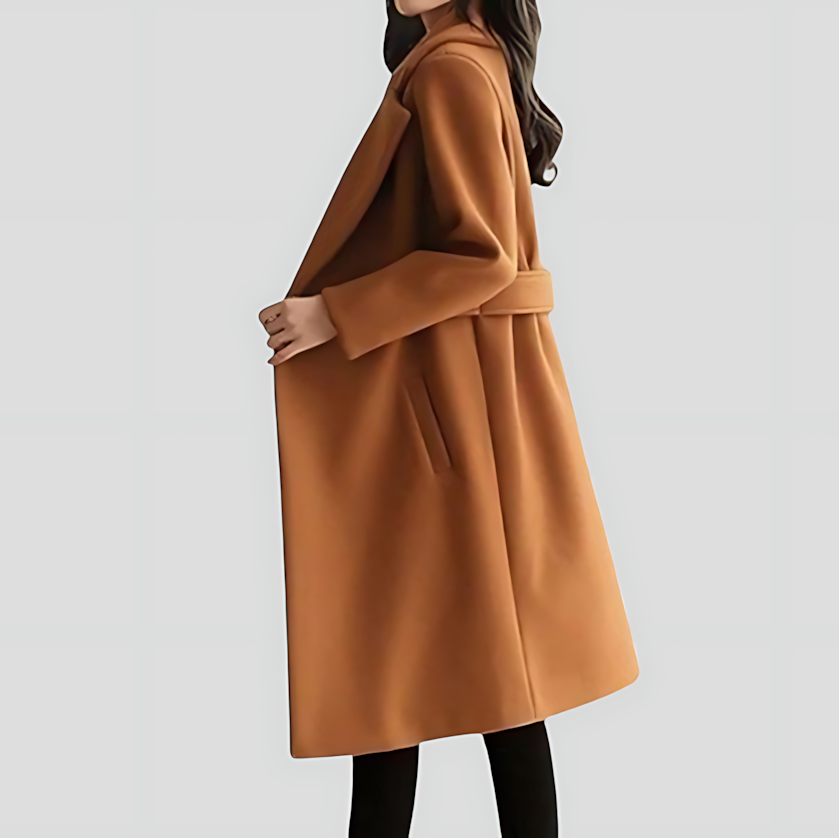 Aurellia | Notched Lapel Mid Length Coat