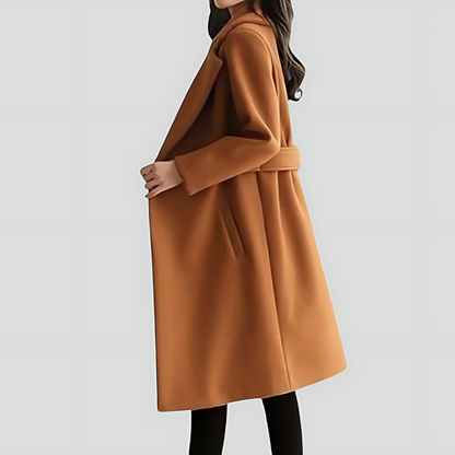 Aurellia | Notched Lapel Mid Length Coat
