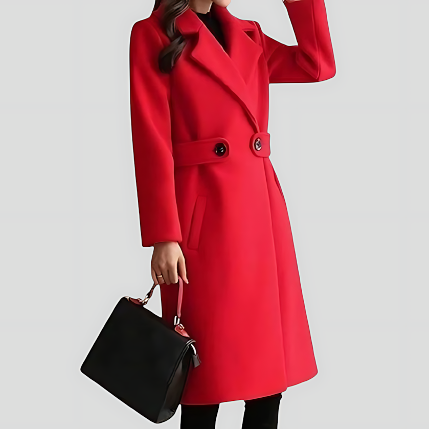Aurellia | Notched Lapel Mid Length Coat